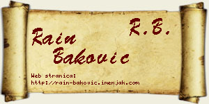 Rain Baković vizit kartica